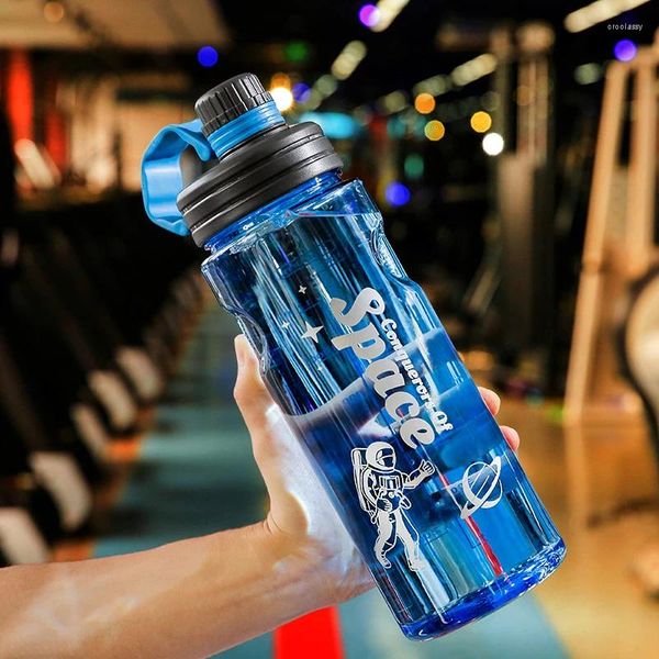 Garrafas de água Liter garrafa de bebida esportes com marcador de tempo Plástico Jug Drinkware ao ar livre Fitness Fitness
