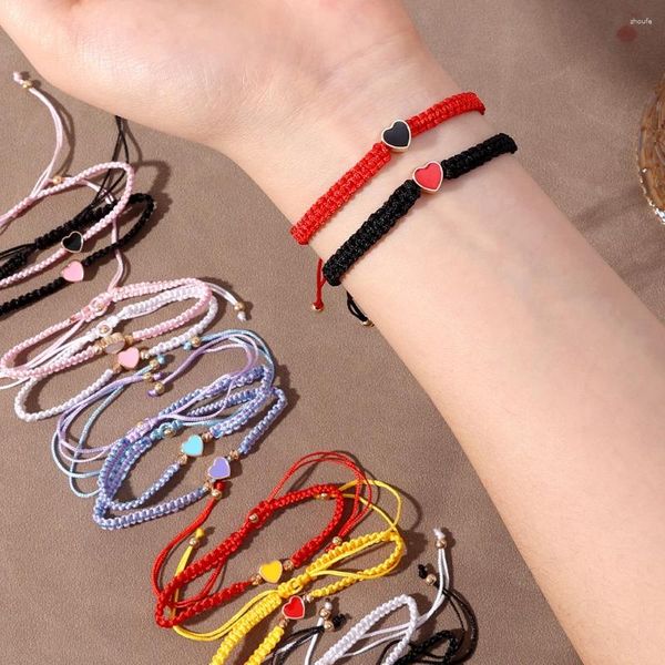 Braccialetti con ciondoli Bracciale con filo rosso moda per donna Uomo Braccialetti con gioielli con nodi di corda intrecciata intrecciati regolabili buddista tibetano