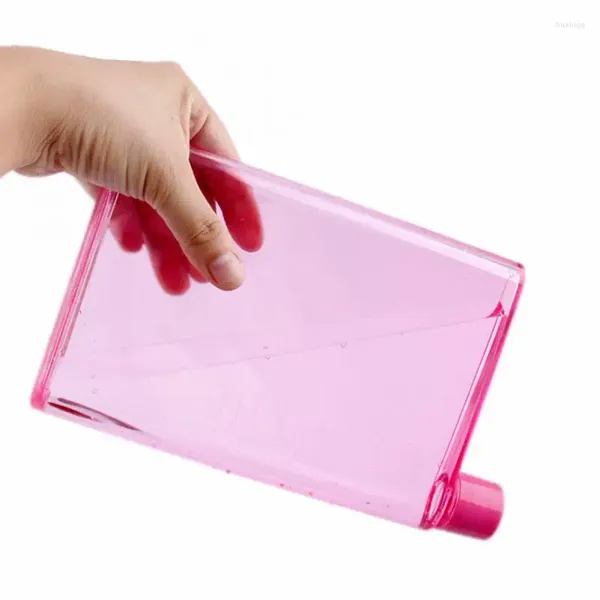 Garrafas de água portátil livro copo de papel botlte garrafa plana ambientalmente amigável esportes externos beber chaleira de plástico transparente