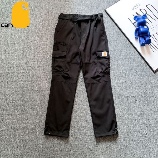 pantaloni cargo Cahar tt Pantaloni classici da registrazione Pantaloni della tuta per l'industria pesante Marchio di moda lavato Realizza vecchie tute Dettaglio in stoffa per il ginocchio Tasche multiple Pantaloni