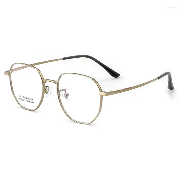 Sonnenbrille Rahmen 52mm Mode Brillen Männer Frauen Retro Gold Rahmen Myopie Polygon Optik Metall Brillen Rezept Objektiv