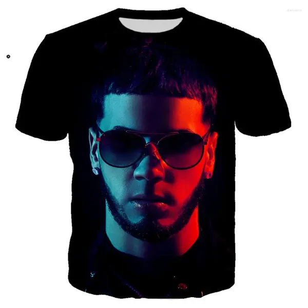 Homens camisetas Cantor Anuel Aa 3D Impresso Unisex Casual Hard Rock Streetwear T-shirt Homem Mulheres Cool Hip Hop Tops