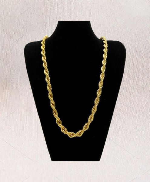 Collana pesante hip hop placcata oro 24 carati con catena lunga 76 cm, spessore 10 mm, per uomo1616706