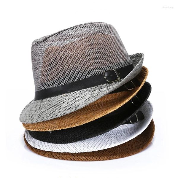 Береты, летние льняные тканые шапки для мужчин, дышащая легкая повседневная солнцезащитная панама, уличная панама, вводная шляпа