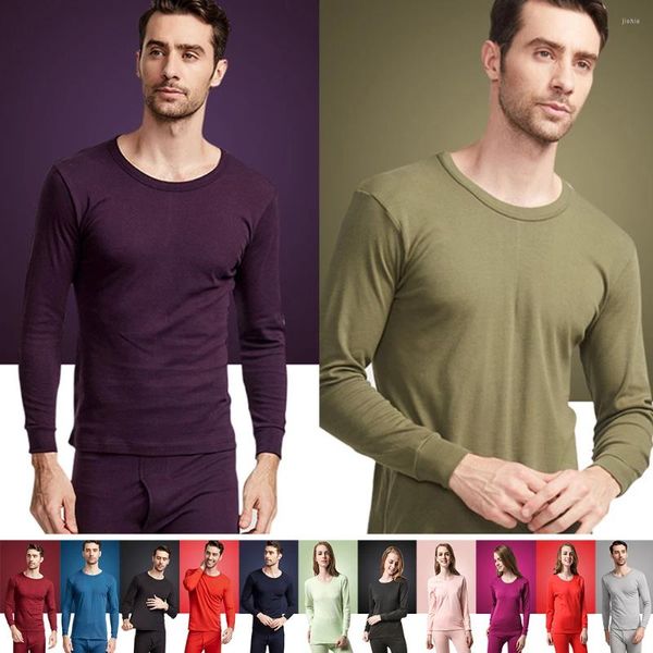 Biancheria intima termica da uomo 2024 Arrivo Inverno Marca Uomo Cotone Mutande lunghe Girocollo Manica Abbigliamento da notte Top L XL XXL Taglie forti