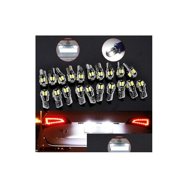 Lâmpadas de carro Novo 20pcs Canbus T10 194 168 W5W 5730 8 LED Smd Branco Car Side Wedge Light Lamp Bb License 12V Drop Delivery Automóveis Mot Dhl6E