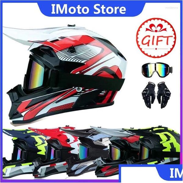 Мотоциклетные шлемы Шлем Adt Dirt Bike Мотокросс Dirtbikeвнедорожные гонки Capacete De Moto Casco Dot для мужчин и Прямая доставка Dh7L2