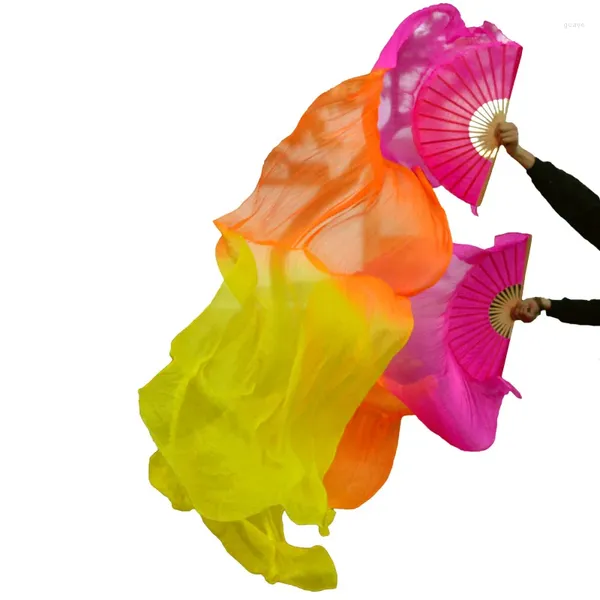 Сценическая одежда 2024. Лидер продаж, вуали из натурального шелка, 1 пара, женская качественная вуаль ручной работы для танца живота, розовый, оранжевый, желтый