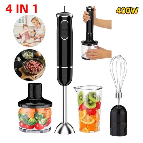 Mixer 4 In 1 Immersion Handmixer Handstab 400 Watt Edelstahl Lebensmittel Schneebesen Gemüsemischung Entsafter Werkzeuge