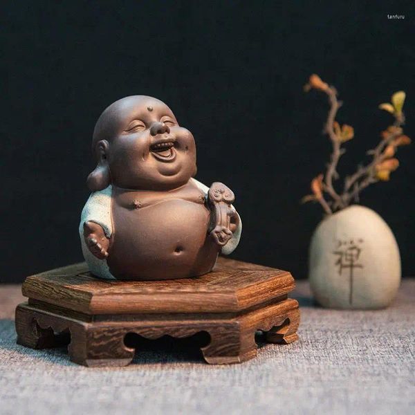 Tea Pets Sabbia colorata Tao Maitreya Buddha Pet Adorabile vassoio Decorazioni Accessori per cerimonie Gioco creativo