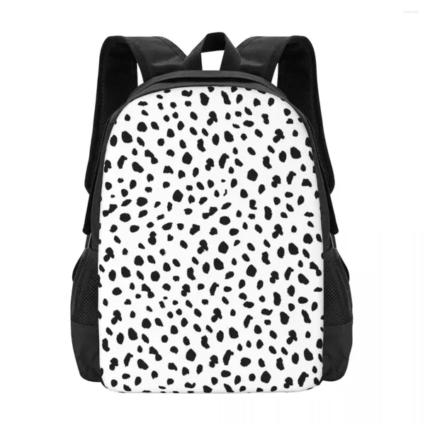 Школьные сумки, рюкзак с принтом собаки далматина, черно-белые треккинговые рюкзаки, студенческий элегантный большой рюкзак высокого качества