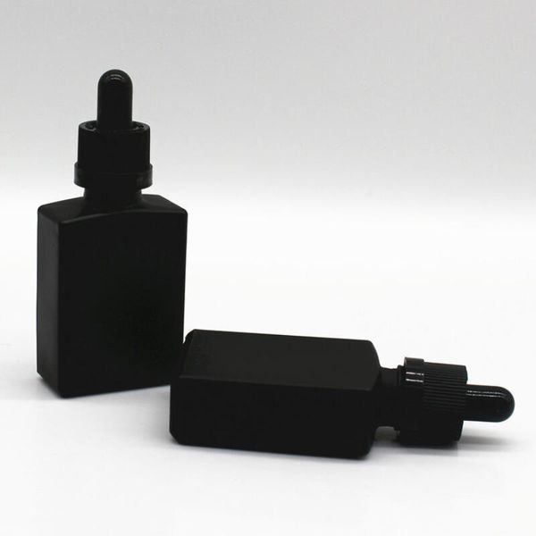 Flacone contagocce per pipetta per reagente liquido in vetro smerigliato nero da 30 ml Contenitore quadrato per profumo di olio essenziale Spruu Bvpqe