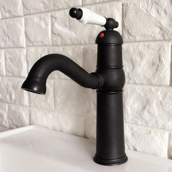 Küchenarmaturen, schwarz, mit Öl eingerieben, Bronze, Wet Bar, Badezimmer, Waschbecken, Wasserhahn, Mischbatterie, Einloch-Schwenkauslauf, ein Griff MNF368