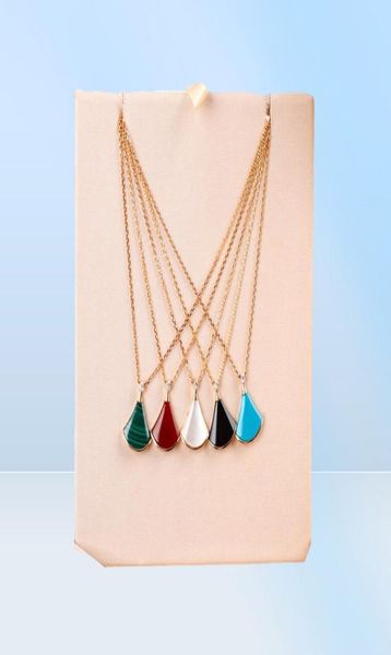 Роскошное качественное ожерелье с подвеской в форме веера пяти разных цветов из натуральных камней для женщин, свадебные украшения, подарок PS809984175997502091