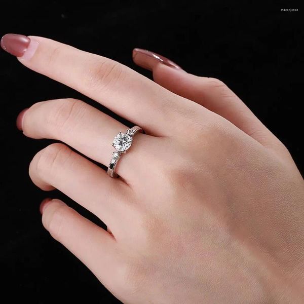 Cluster-Ringe Karachi Pure Silver High Carbon Diamond Simulation Ring Finger Damen Classic Four Claw Luxury One