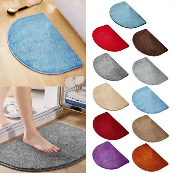 Tappeti Semicircolari ad asciugatura rapida, morbidi e assorbenti, copritappeto antiscivolo, in memory foam, per WC, tappetino da bagno #t2g