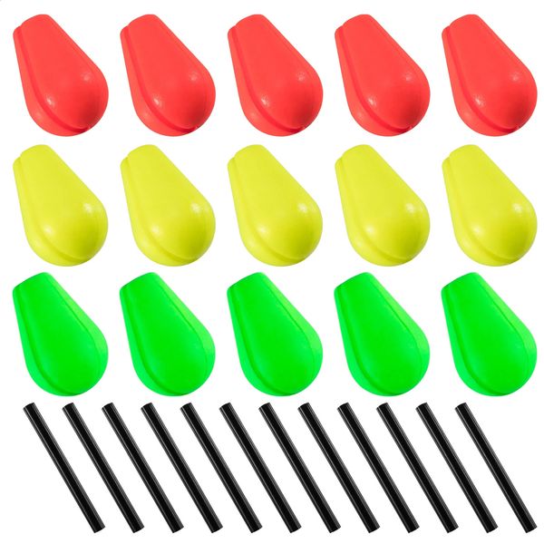 30pcs de espuma de espuma de espuma com mosca Indicadores de ataque de tubo eva oval bobbers flutuante lasco pompano rig bot touth rigs boat 240119