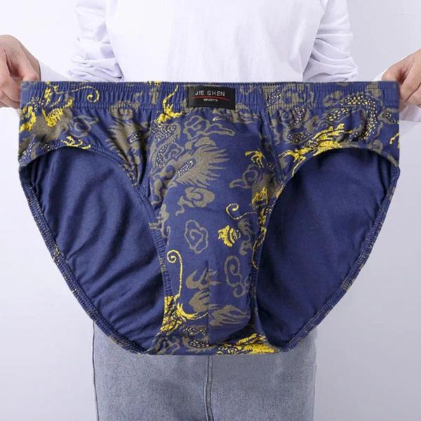 Cuecas na moda homens roupa interior sexy briefs impresso costura fina respirável mid rise calcinha