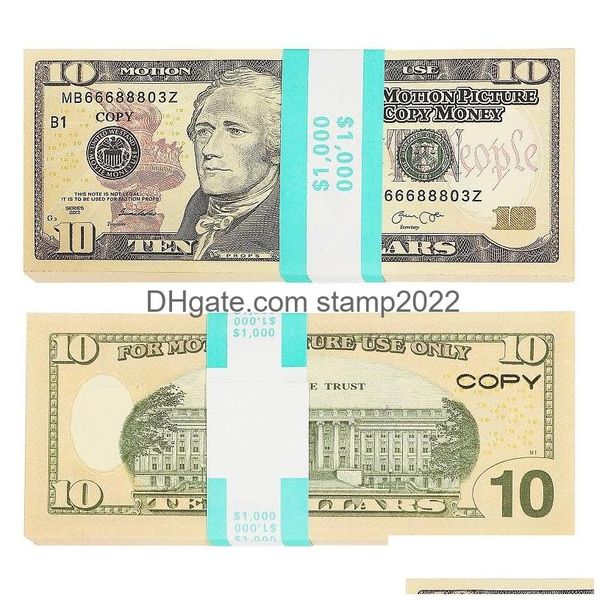 Altre forniture per feste festive Prop Money Fl Stampa 2 lati Una pila Us Dollar EU Bills For Movies April Fool Day Kids Drop Delivery Dhfv8