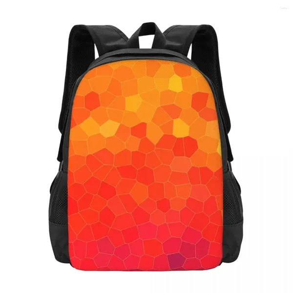 Okul çantaları soyut kovan backpack kamp ateşi basılı kadın polyester kamp sırt çantaları büyük serin sırt çantası