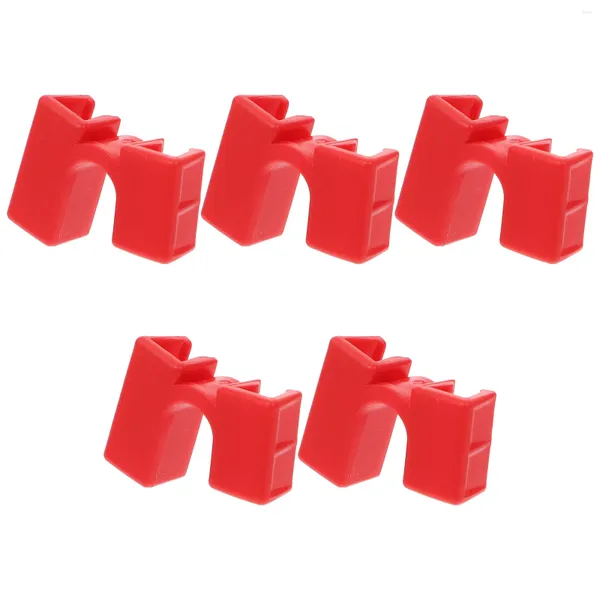 Set di stoviglie 5 pezzi Utensili per bambini Utensili per bacchette in plastica Porta bacchette Strumenti per clip Coperture Bacchette per la casa Aiuto rosso