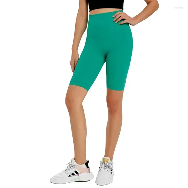 Abiti da uomo con logo Align Pantaloncini attillati a vita alta Nessuna linea di imbarazzo Donna Yoga Fitness Pantaloni ad alta elasticità Quick Dry a 5 punti