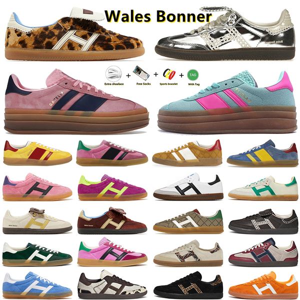 Scarpe di design Wales Bonner Trainer Scarpe casual Casual Nylon Brown Suede Vintage Gupo in grassetto Pink Glow Pulse Mint Pink Core Black Bianco Solar Super Pop Men Donne Sport Sports Scarpe