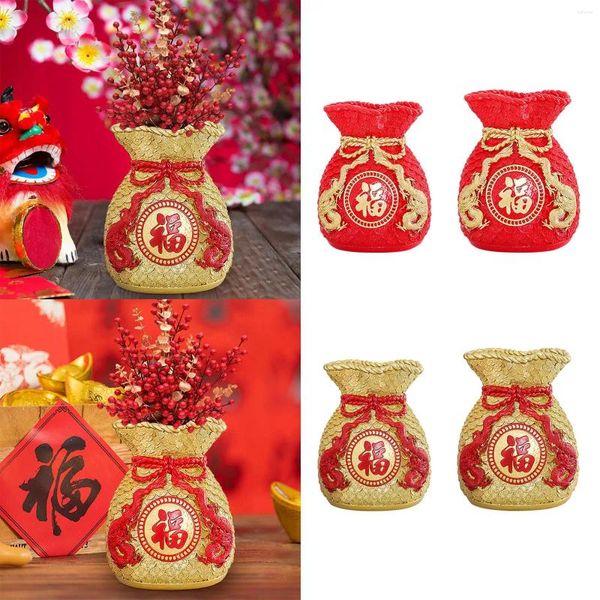 Fiori decorativi Anno cinese Feng Shui Tesoro Bacino Tasca Vaso Decor Fiore in resina