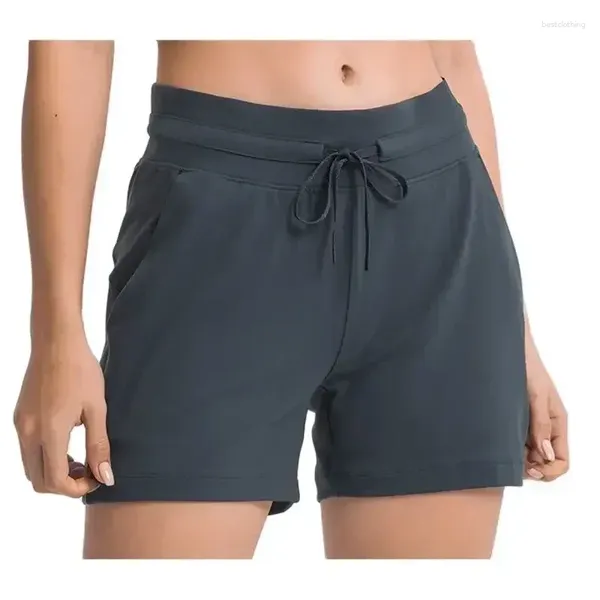 Pantaloncini attivi Luulogo Yoga Lady Outdoor Tennis Fitness Corsa Pantaloni corti Materiale Lycra Alta elasticità Ventilazione ad asciugatura rapida