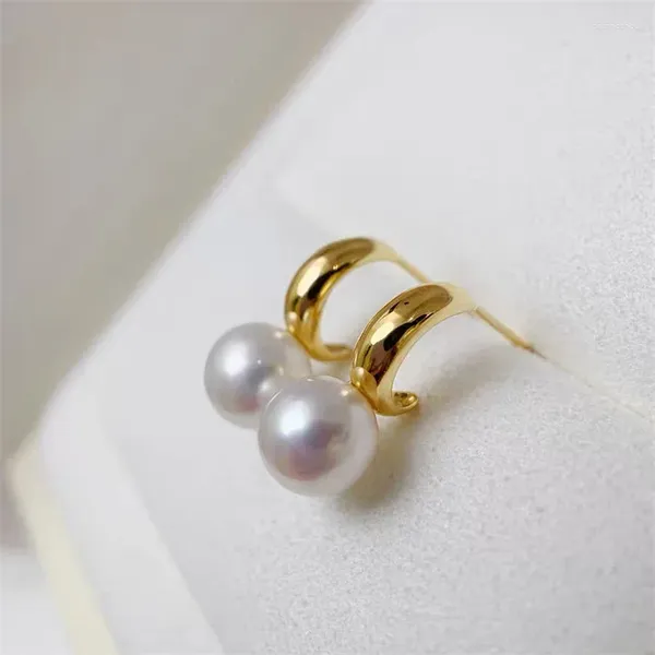 Orecchini a bottone 6-7mm 7-8mm 8-9mm Splendido orecchino di perla TONDO bianco KOYA 925s