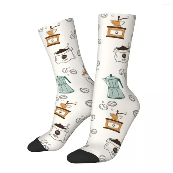 Calzini da uomo Calze da equipaggio per tutte le stagioni Modello caffè Harajuku Casual Hip Hop Accessori lunghi per uomo Donna Regali