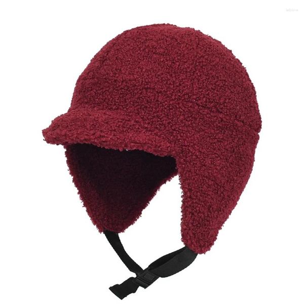 Berets Frauen Männer Outdoor Fleece Warme Winter S Mit Visier Winddicht Earflap Schädel Kappe Trapper Jagd Ski Hut