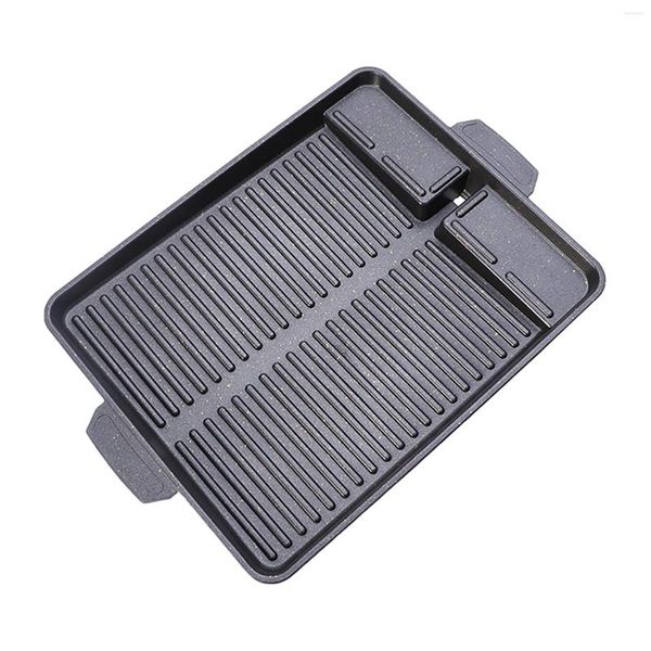 Pfannen BBQ Platte Hause Kochen Antihaft Reise Aluminium Legierung Camping Koreanische Stil Grill Pfanne Rauchfreie Rechteckige Backen Küche