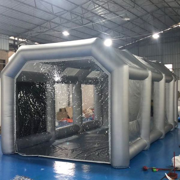 10x5x3.5mH (33x16.5x11.5ft) vendita all'ingrosso Tenda gonfiabile per verniciatura auto di varie dimensioni con flitters mobili piccoli gonfiabili usati cabina di verniciatura a spruzzo per auto in vendita