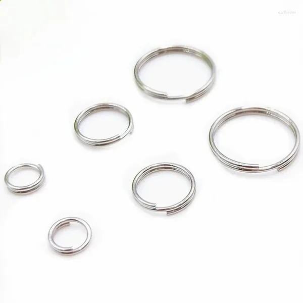 Schlüsselanhänger 50 teile/los Großhandel Edelstahl Loch Schlüssel Ring Kette Runde Split Schlüsselbund Für DIY Schmuck Zeug Zubehör