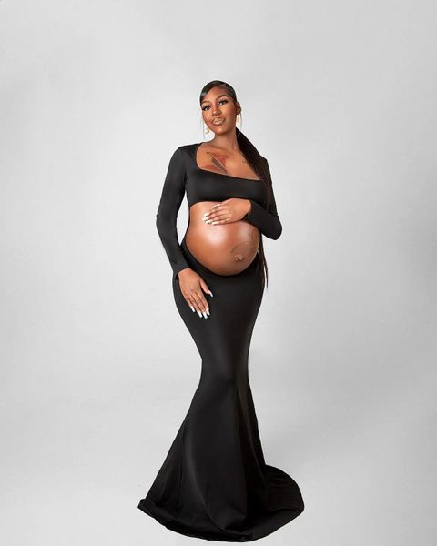 Платья для беременных для Poshoot, сексуальное платье макси с вырезом спереди и открытой спиной, свадебная вечеринка, одежда для беременных 240129