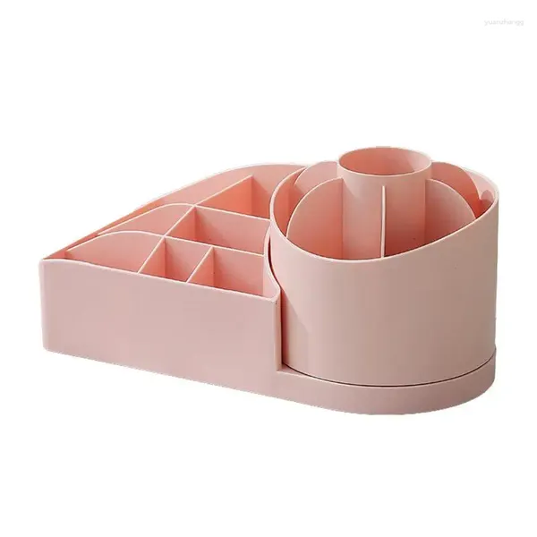 Caixas de armazenamento organizador de maquiagem caixa de batom giratório com compartimentos organização de mesa gavetas do banheiro suprimentos para casa para jóias