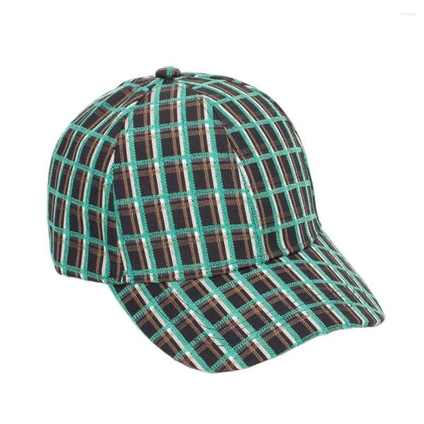 Ball Caps Unisex Classic Plaid Baseball Cap Damen Herren Retro Karierte Mütze Grün Schwarz Rot