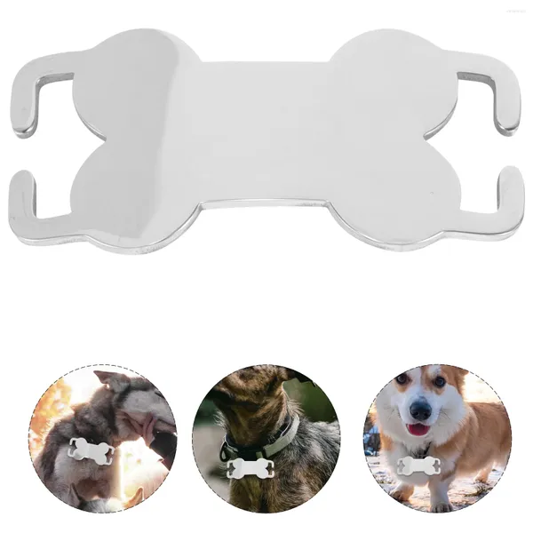 Coleiras para cães 6 pcs Pet Tag Collar Nome Aço Inoxidável Cães Tags para animais de estimação Ossos em forma de ossos Filhote de cachorro ID