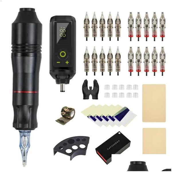 Tattoo Maschine Professionelle Wireless Gun Kit Rotary Stift Für Körper Kunst Permanent Make-Up Hine Set 240202 Drop Lieferung Gesundheit Schönheit Tatt Otz0V