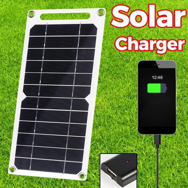 20W Solarpanel USB 5V Solarzelle Outdoor Wanderung Batterieladegerät System Solarpanel Kit komplett für Handy Power Bank Uhr 240124