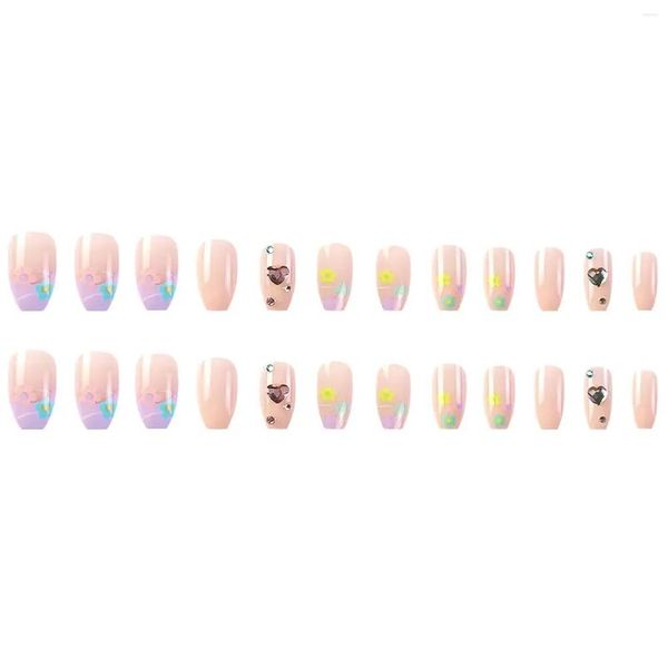 Falsas unhas nude cor press-on prego doce meninas estilo curto bailarina artificial para vidas diárias uso diário gota entrega saúde ser otcni