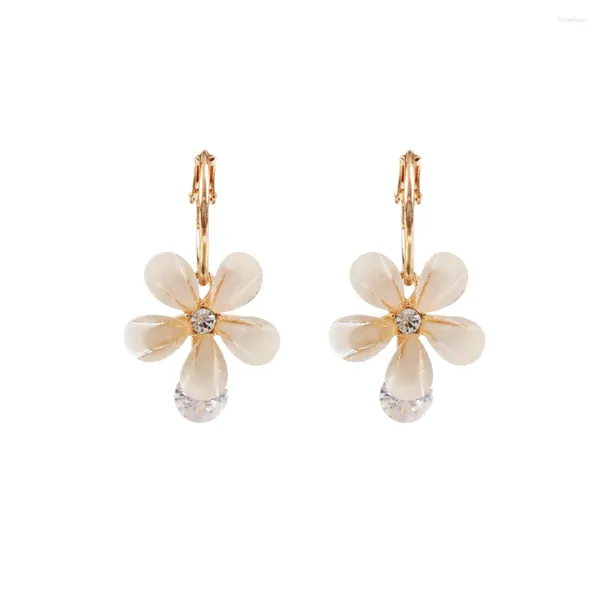 Orecchini pendenti LANFLORA Fiore Zircone Donna Stud per regalo di compleanno Lega di rame Negozio di fabbrica Prezzo all'ingrosso