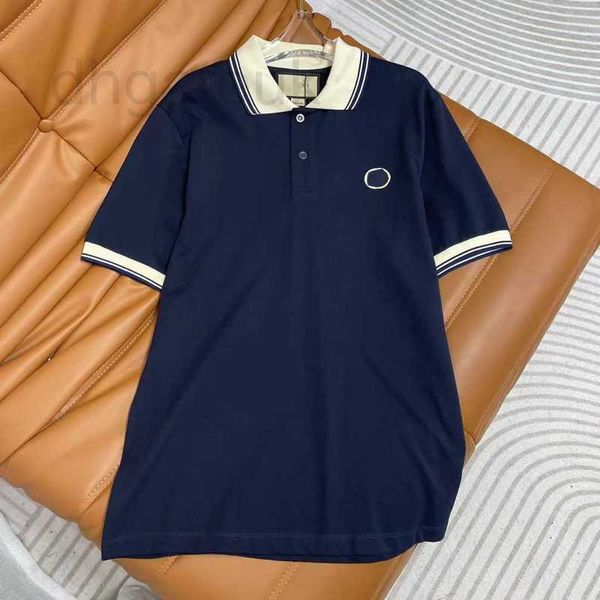 Damen-T-Shirt, Designermarke, 2024, Frühfrühling, neu, minimalistischer College-Stil, kontrastierende Buchstabenstickerei, locker sitzender Pullover, kurzärmeliges Poloshirt PQ3Y
