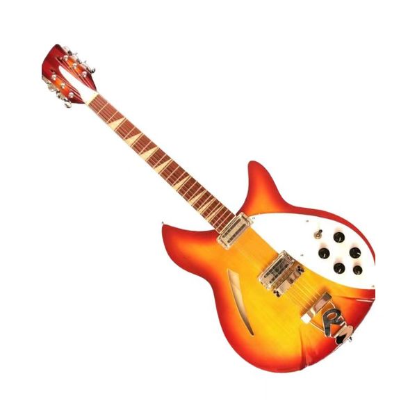 Jazz Electric Gitar 6strings Basswood Vücut Yarı-İhtiyaç Vücut Işık Ebony Particilik Dupport Kostomizasyon Freeshippings