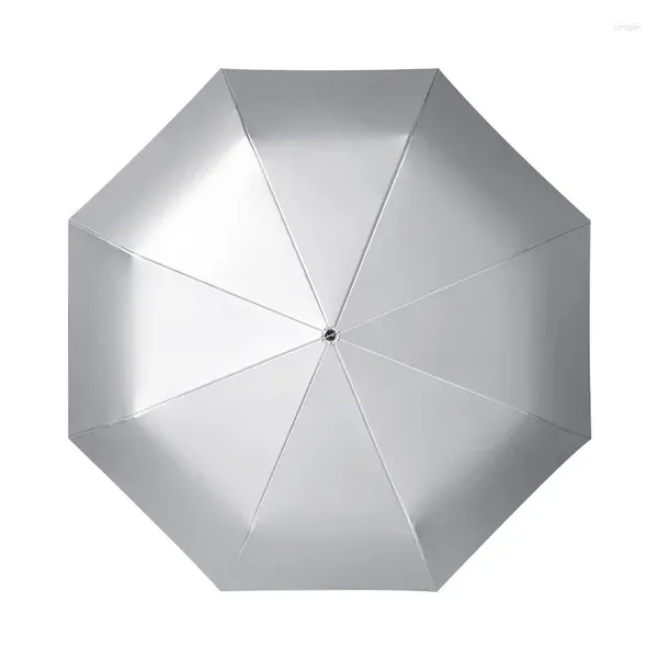 Regenschirme Dreifacher Titan-Silber-Regenschirm im Freien Super Sonnenschutz UV-weiblicher Faltschirm Custom