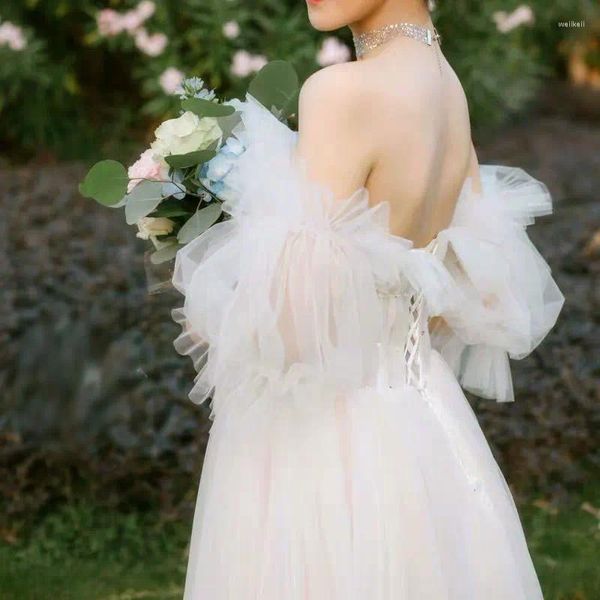 Partyzubehör Brauthandschuhe Hochzeitszubehör Mori Übertriebene Modellierung Lange Armabdeckung Verzierter Brauttüll