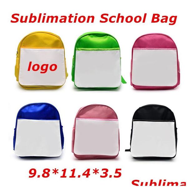 Sublimationsrohlinge Großhandel Sublimation Kinder Schultaschen Weißer Rohling Wärmeübertragung Oxford Fabirc Kinderrucksack Diy Wasserdicht Lar Dhayi