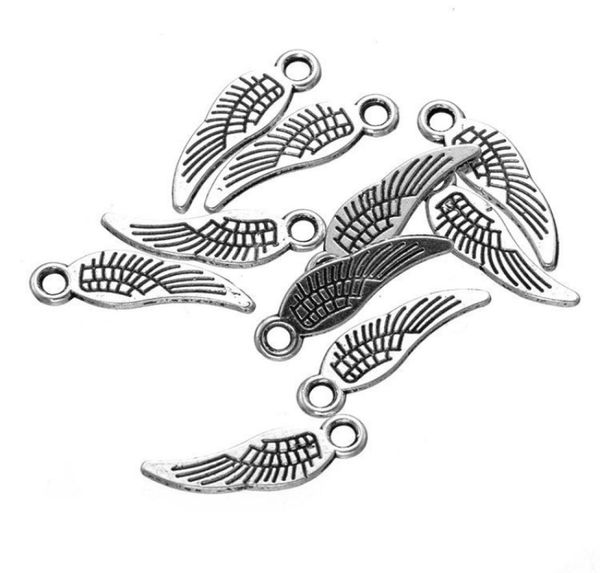 BULK 1000 pz lega antico tono argento 2 lati 186mm ala d'angelo charms collezione pendente per collana braccialetto Diy4316018