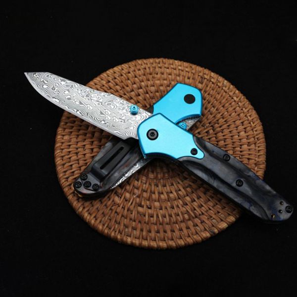 На открытом воздухе 945 Damascus Steel Tacticing Clofing Knife Carbon Fiber Ручка выживания.